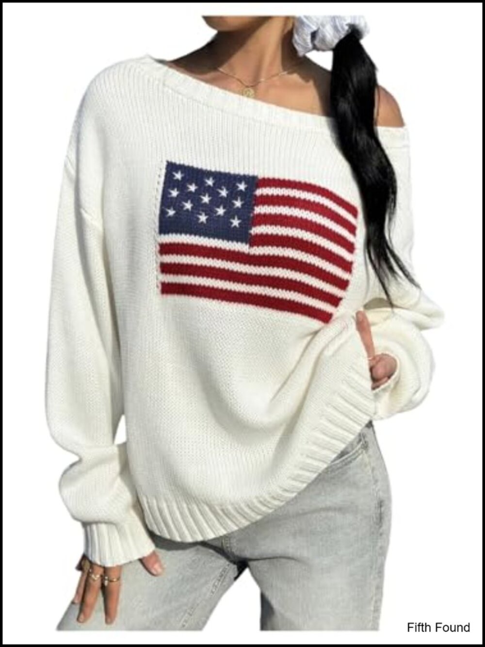 Off Shoulder Long Sleeve Oversized Pullover Sweater